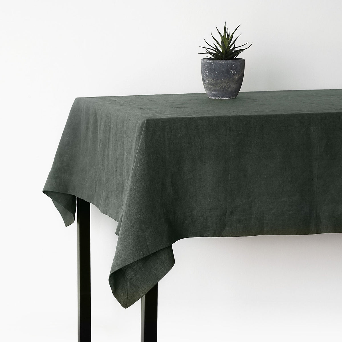 Set of Linen Tablecloth and 4 Napkins, Handmade Linens Table Set