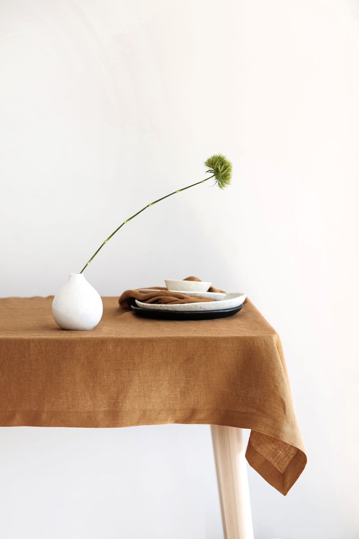 Amber Linen Tablecloth, Soft Linen Tablecloth, Linen Handmade Table Cloth