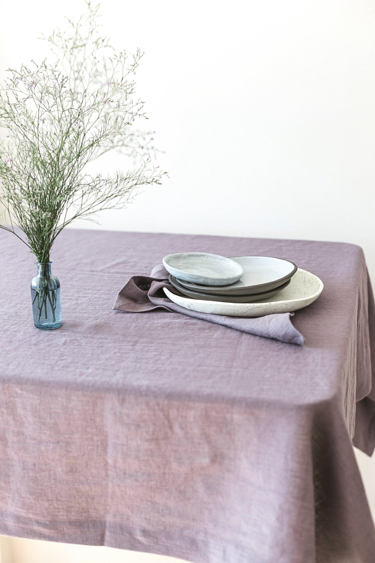 Grape Linen Tablecloth, Soft Linen Tablecloth, Linen Handmade Table Cloth
