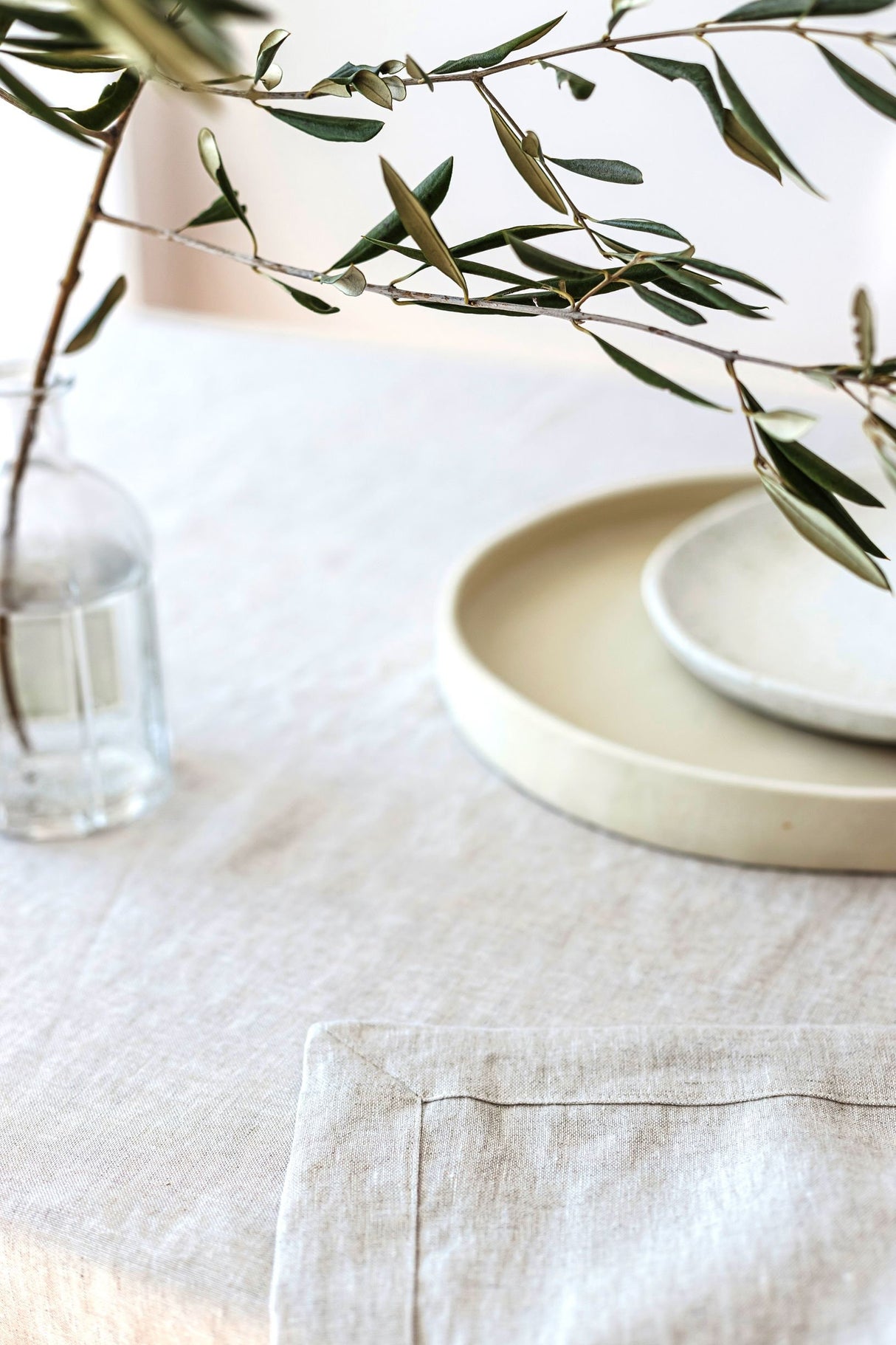 Natural Light Linen Tablecloth, Soft Linen Tablecloth, Linen Handmade Table Cloth