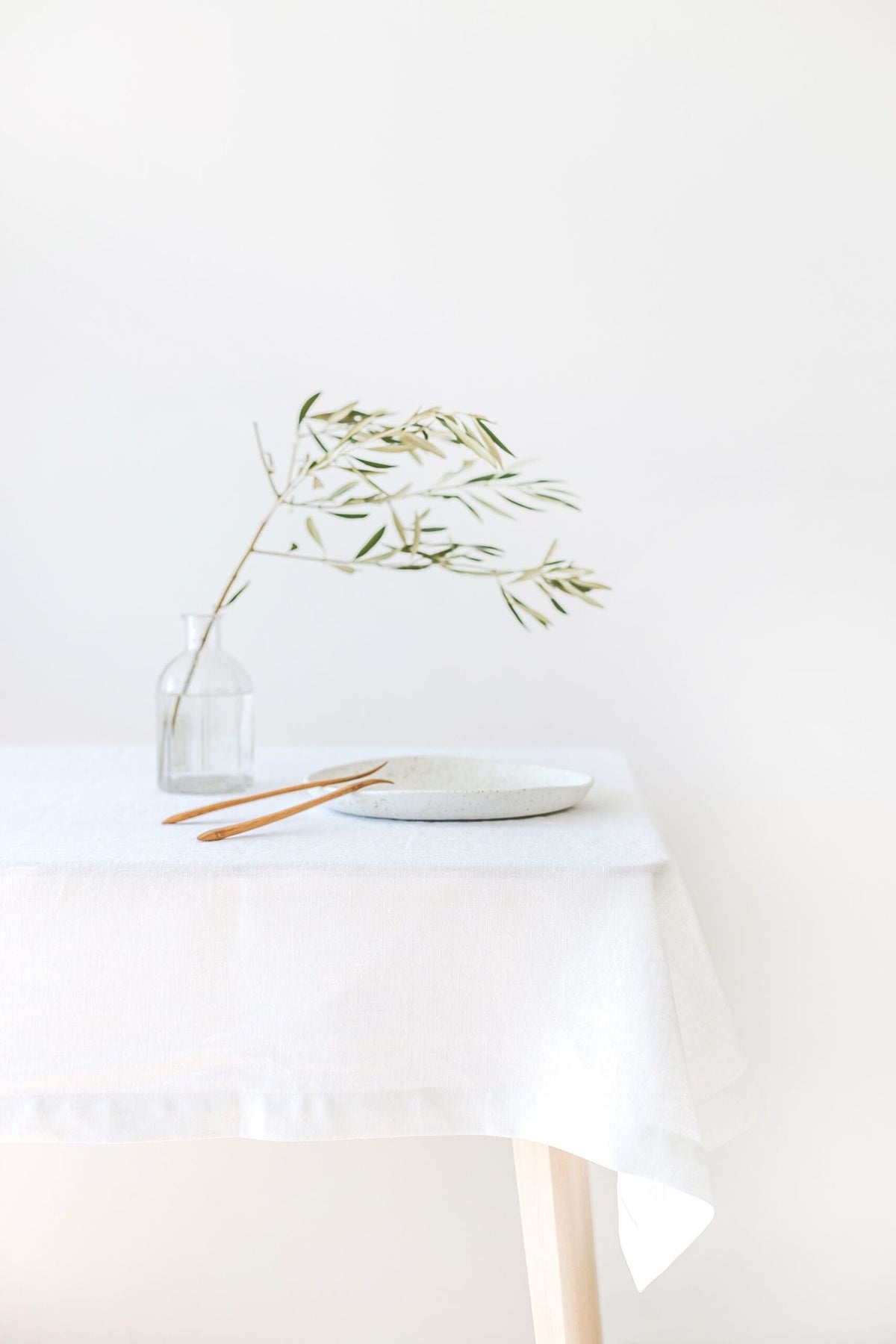 White Linen Tablecloth, Soft Linen Tablecloth, Linen Handmade Table Cloth