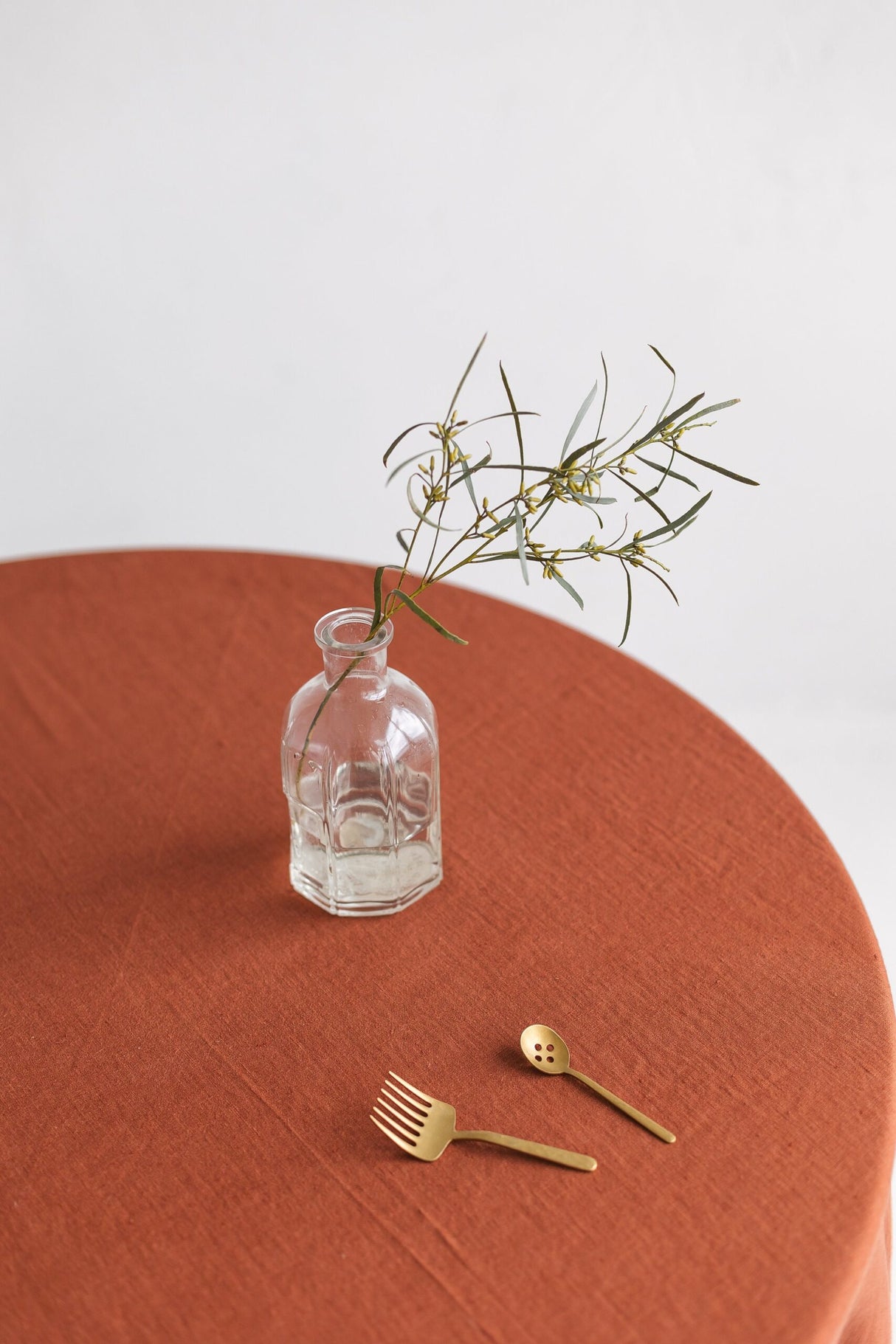Rust Round Linen Tablecloth,Large Round Linen Table Cloth