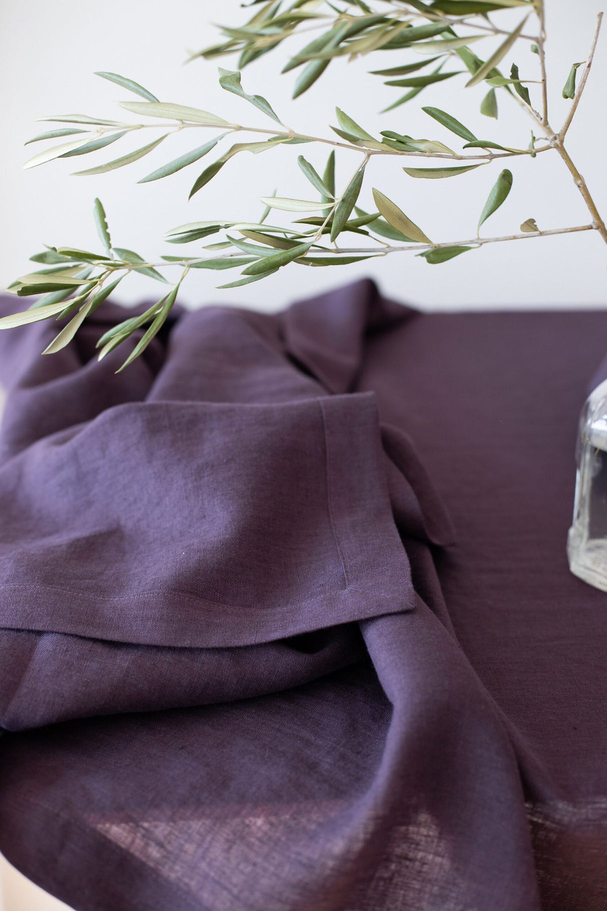 Red Linen Tablecloth, Soft Linen Christmas Tablecloth, Linen Handmade Table Cloth