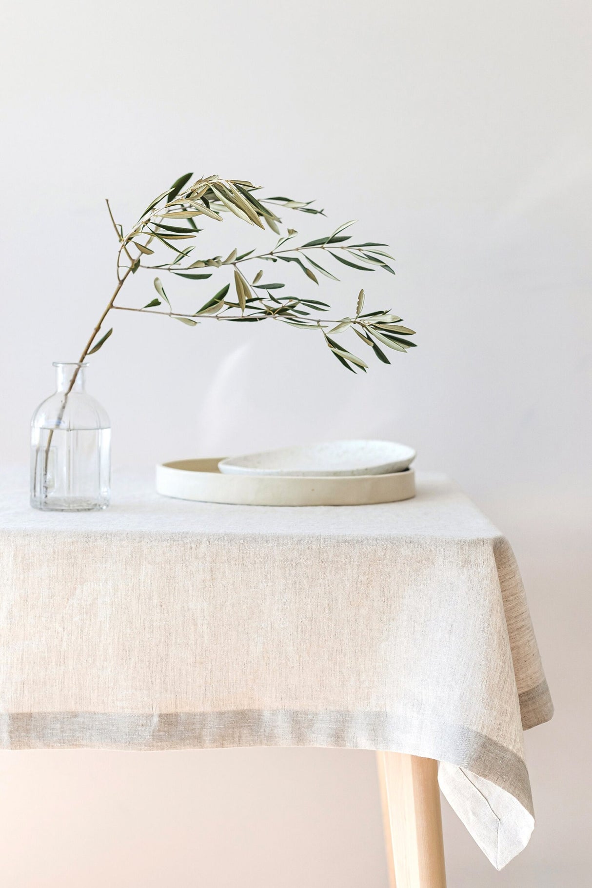 Natural Light Linen Tablecloth, Soft Linen Tablecloth, Linen Handmade Table Cloth