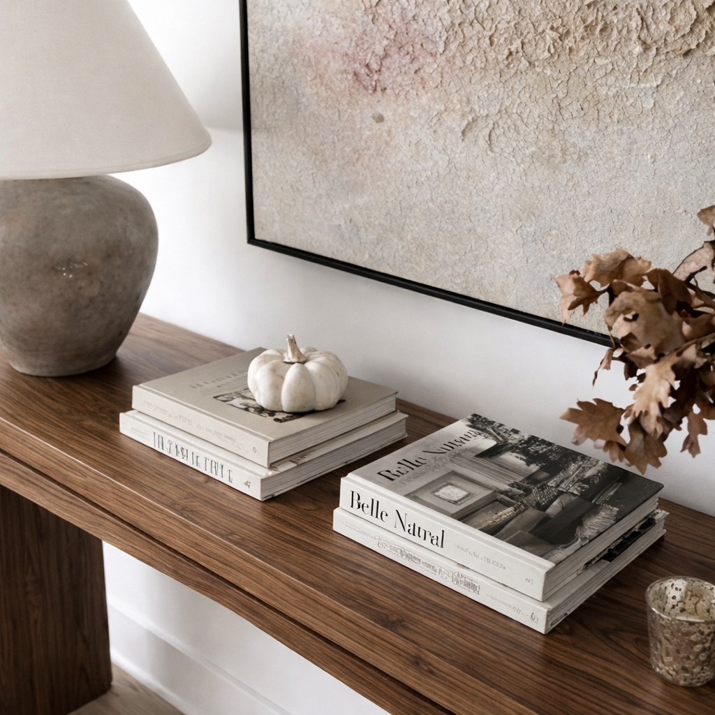 Modern Natural Wood Console Table With Clean Rectangular Top And Frame Base For Living Room
