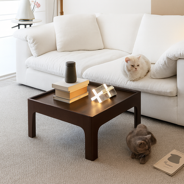 Minimalist Square Solid Wood Coffee Table For Living Room