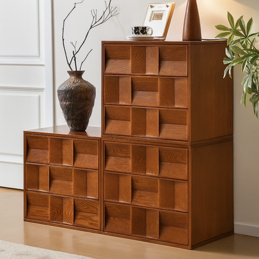 Modern Solid Wood Textured Dressers For Living Room