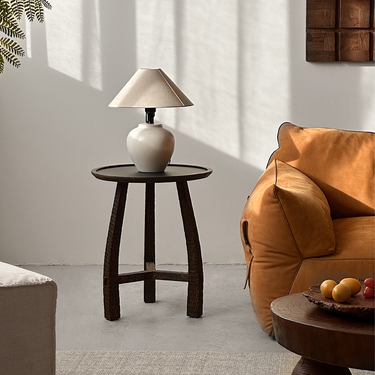 Rustic Farmhouse Solid Wood Side Table For Living Room