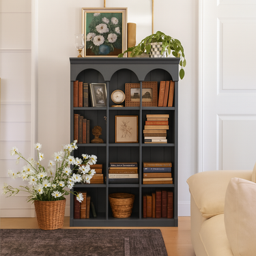 Vintage Solid Wood Display Shelf For Living Room