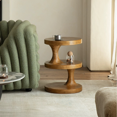 Minimalist Farmhouse Solid Wood Side Table For Living Room