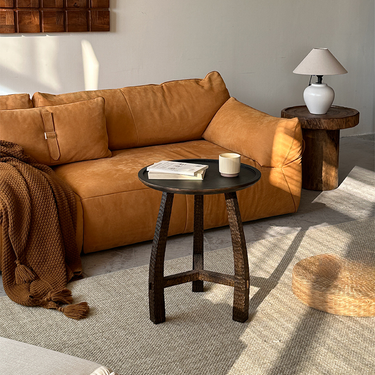 Rustic Farmhouse Solid Wood Side Table For Living Room