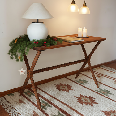 Mid Century Style Solid Wood Console Table For Living Room