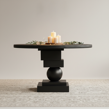 Modern Designer Solid Wood Round Dining Table For Dining Room