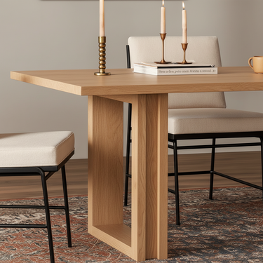 Farmhouse Rustic Solid Wood Dining Table For Dining Room