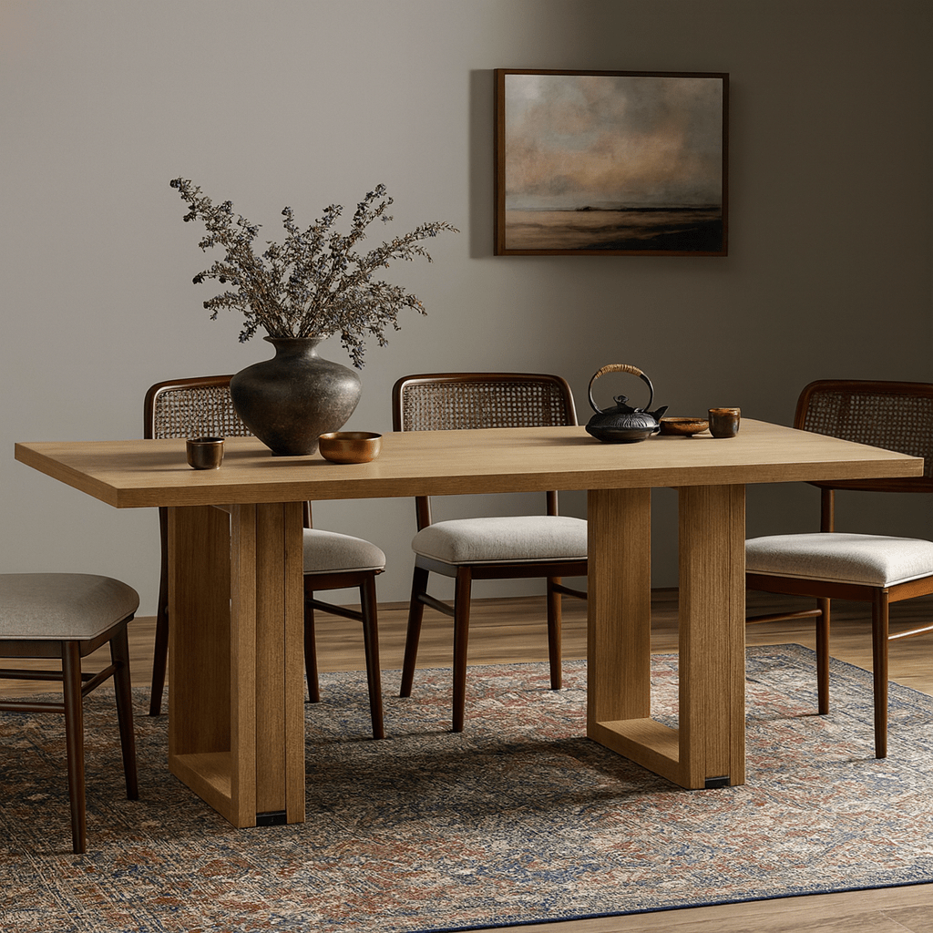 Farmhouse Rustic Solid Wood Dining Table For Dining Room