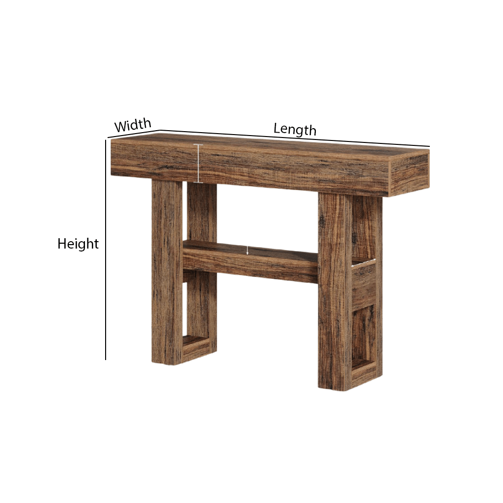 Farmhouse Rustic Solid Wood Console Table For Living Room