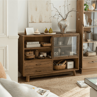 Farmhouse Solid Wood Cabinet For Living Room
