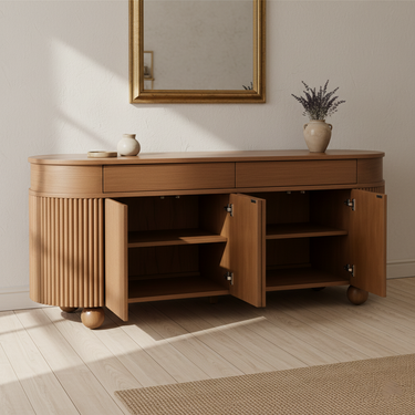 French Retro Wooden Sideboard For Living Room