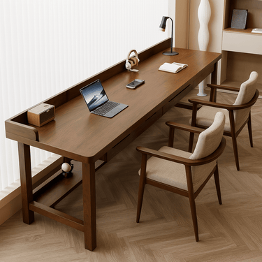 Modern Solid Wood Office Desk With Drawers For Home Office