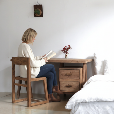 Farmhouse Solid Wood Office Desk For Home Workspace