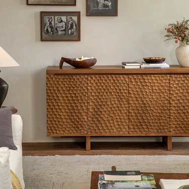 Mid-Century Teak Solid Wood Cabinet For Living Room