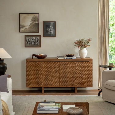 Mid-Century Teak Solid Wood Cabinet For Living Room