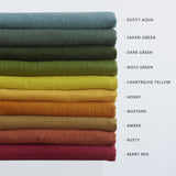 Set of Green Linen Tablecloth and 4 Napkins,Linen Tablecloth and Napkins