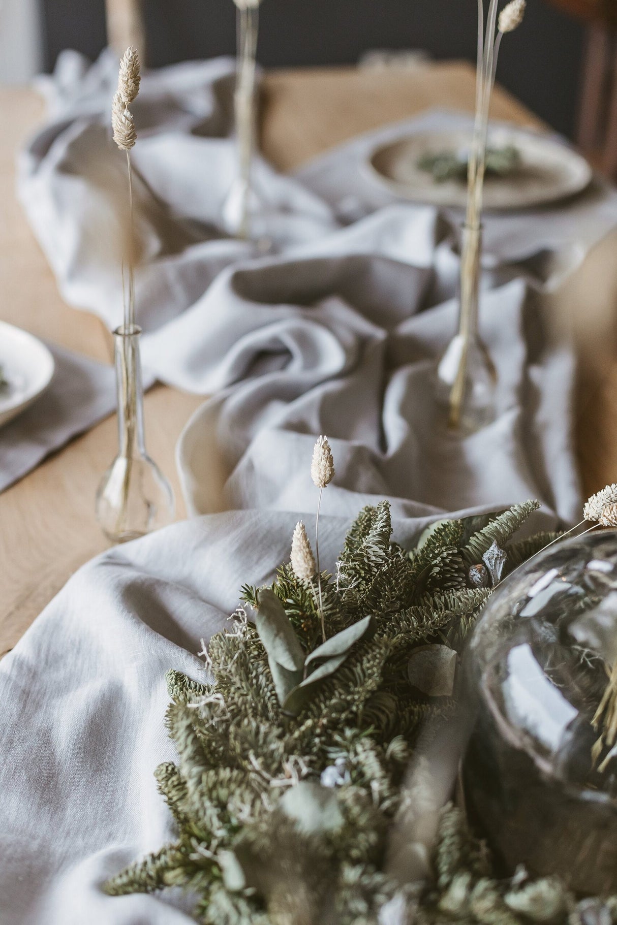 Grey Linen Tablecloth, Pure Linen Tablecloth,Soft Linen Tablecloth
