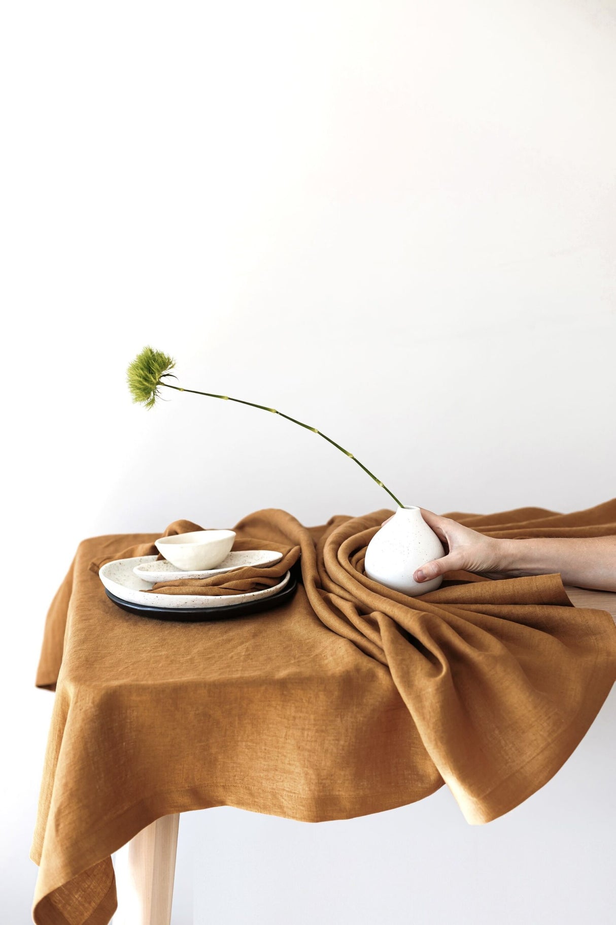 Amber Linen Tablecloth, Soft Linen Tablecloth, Linen Handmade Table Cloth
