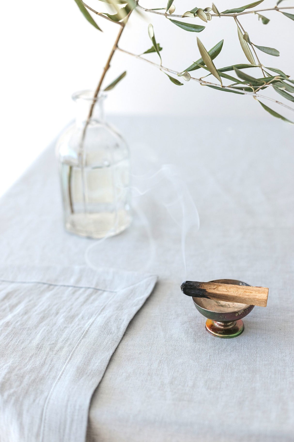 Cloud Grey Linen Tablecloth, Soft Linen Tablecloth, Linen Handmade Table Cloth
