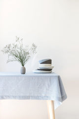 Ice blue Linen Tablecloth, Soft Linen Tablecloth, Linen Handmade Table Cloth