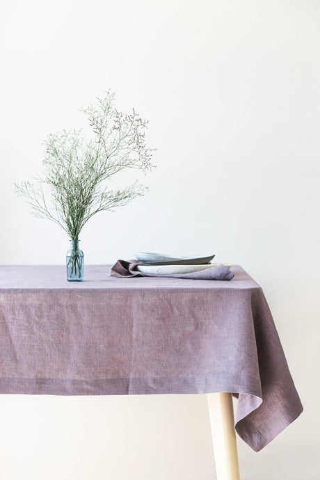 Grape Linen Tablecloth, Soft Linen Tablecloth, Linen Handmade Table Cloth