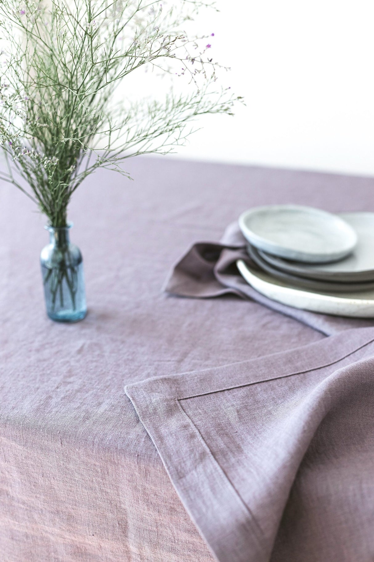 Grape Linen Tablecloth, Soft Linen Tablecloth, Linen Handmade Table Cloth