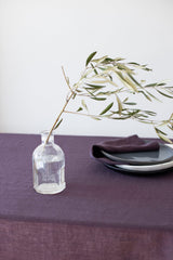 Plum Linen Tablecloth, Soft Linen Tablecloth, Linen Handmade Table Cloth