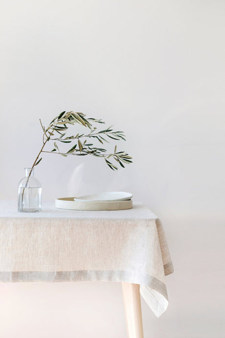 Natural Light Linen Tablecloth, Soft Linen Tablecloth, Linen Handmade Table Cloth