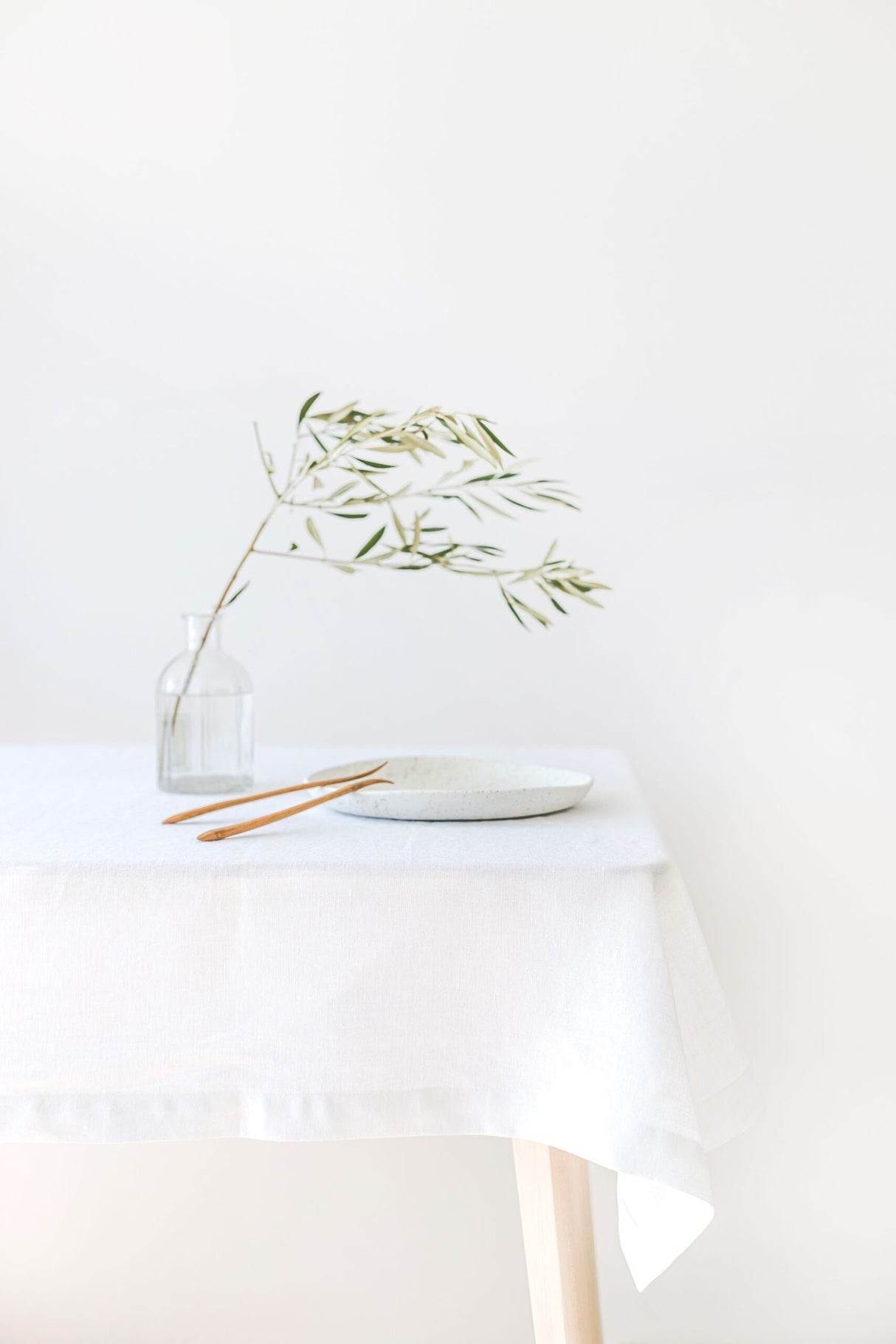 White Linen Tablecloth, Soft Linen Tablecloth, Linen Handmade Table Cloth