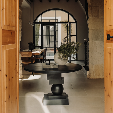 Modern Designer Solid Wood Round Dining Table For Dining Room