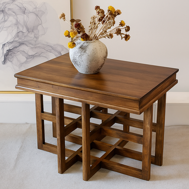 Vintage Teak Solid Wood Side Table For Living Room