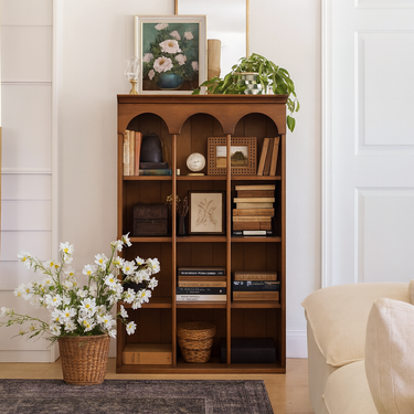 Vintage Solid Wood Display Shelf For Living Room
