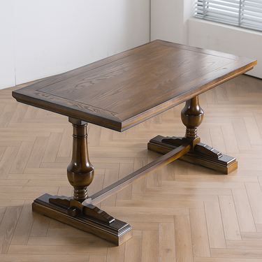 French Country Oak Solid Wood Dining Table For Dining Room