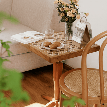 Farmhouse Tile Top Side Table For Living Room