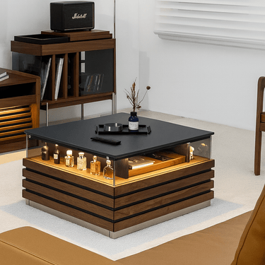 Modern Wooden Display Coffee Table Glass Collectors