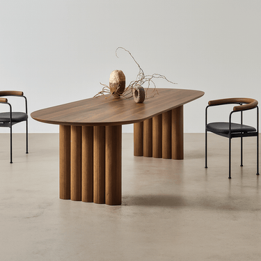 Mid-Century Solid Wood Dining Table For Dining Room