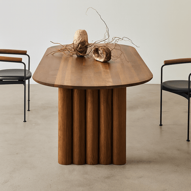 Mid-Century Solid Wood Dining Table For Dining Room