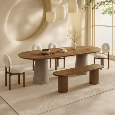 Modern Solid Wood Oval Dining Table For Dining Room