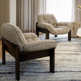 Mid-Century Wooden Accent Chair With Soft Upholstered Seat For Living Room