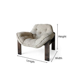 Mid-Century Wooden Accent Chair With Soft Upholstered Seat For Living Room