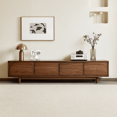 Minimalist Contemporary Pine Solid Wood TV Stand For Living Room