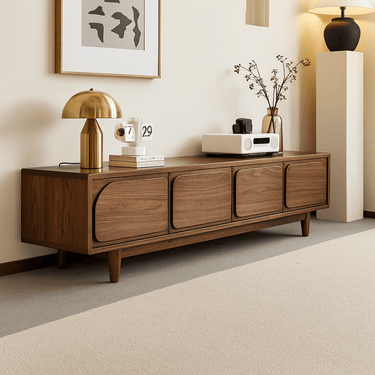 Minimalist Contemporary Pine Solid Wood TV Stand For Living Room