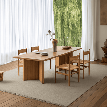 Minimalist Scandinavian Solid Wood Dining Table For Dining Room